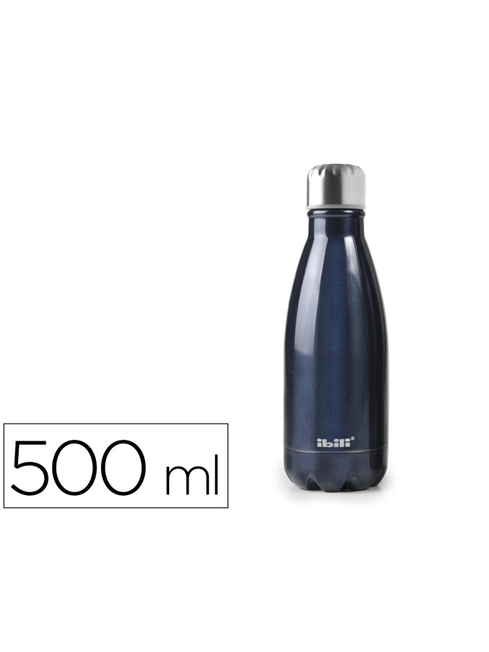 Botella portaliquidos ibili acero inoxidable termo color azul capacidad 500 ml Botella portaliquidos ibili acero inoxidable termo color azul capacidad 500 ml