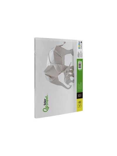Cartulina liderpapel a3 180g/m2 blanco paquete de 25+5 hojas en carpeta dossier transparente con cierre