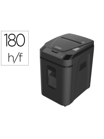 Destructora de documentos q-connect capacidad corte 180 h auto / 10 h manual destruye grapas clips y tarjetas