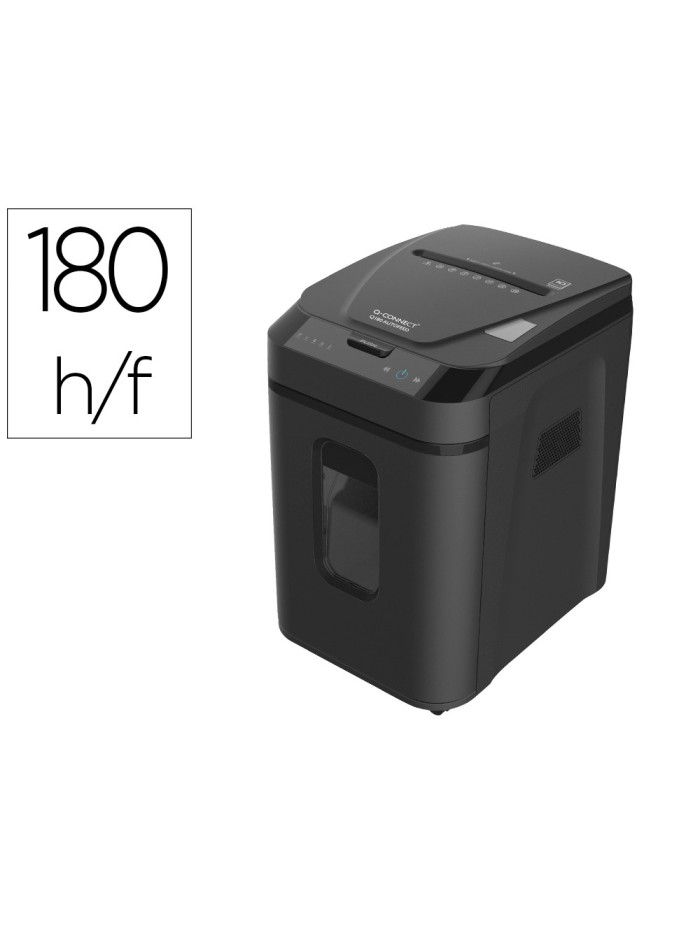 Destructora de documentos q-connect capacidad corte 180 h auto / 10 h manual destruye grapas clips y tarjetas Destructora de documentos q-connect capacidad corte 180 h auto / 10 h manual destruye grapas clips y tarjetas