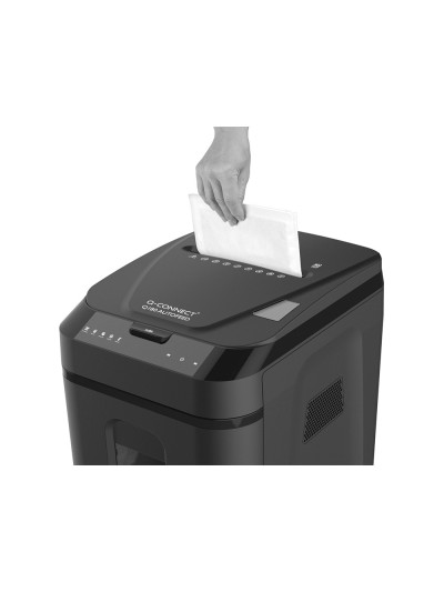 Destructora de documentos q-connect capacidad corte 180 h auto / 10 h manual destruye grapas clips y tarjetas