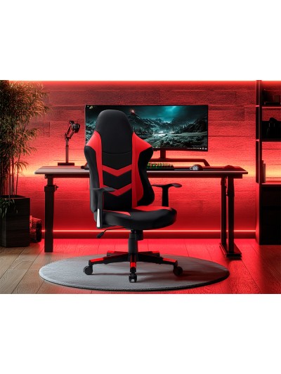Silla q-connect gaming orvieto simil piel base metalica alt max 1200 anc 650 prof 650 mm ruedas premium negro rojo