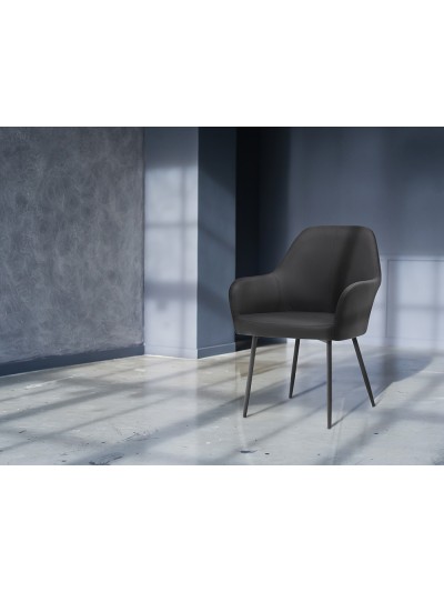 Silla q-connect confidente siemione base metalica alt max 820 anc 570 prof 580 color gris oscuro