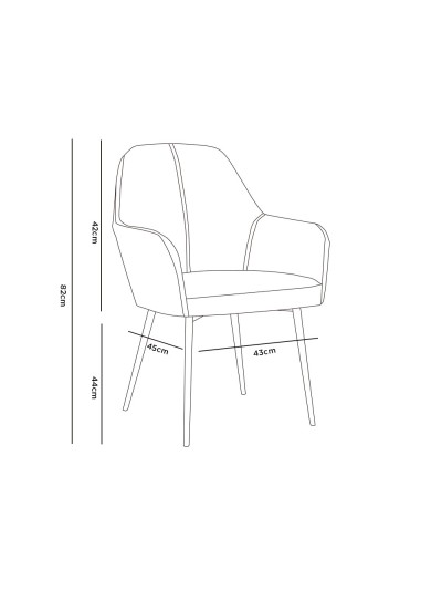 Silla q-connect confidente siemione base metalica alt max 820 anc 570 prof 580 color marron arena