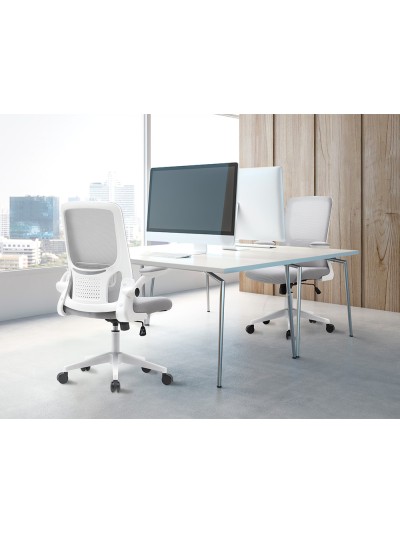 Silla q-connect oficina alba malla base metalica alt max 1110 anc 610 prof 580 ruedas premium color gris