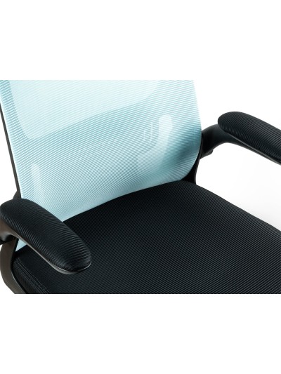 Silla q-connect oficina alba malla base metalica alt max 1110 anc 610 prof 580 ruedas premium color negro azul