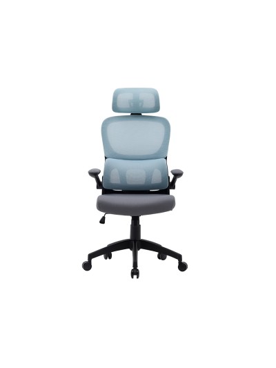 Silla q-connect direccion sorrento malla base metalica alt max 1320 anc 650 prof 600 mm ruedas premium azul gris