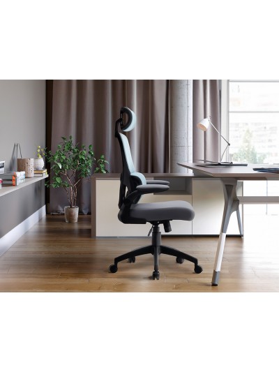 Silla q-connect direccion sorrento malla base metalica alt max 1320 anc 650 prof 600 mm ruedas premium azul gris