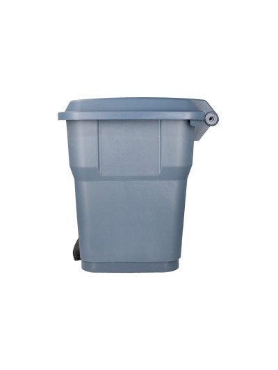 Papelera contenedor q-connect plastico con tapa y pedal 30 litros gris 395x395x420 mm