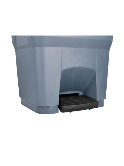 Papelera contenedor q-connect plastico con tapa y pedal 30 litros gris 395x395x420 mm
