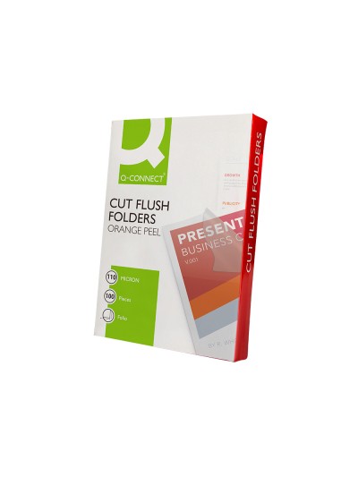 Carpeta q-connect dossier uñero plastico folio transparente 110 micras