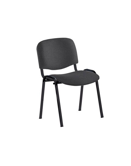 Silla rocada confidente estructura metalica tapizada en tela ignifuga negra 57x81x48 cm