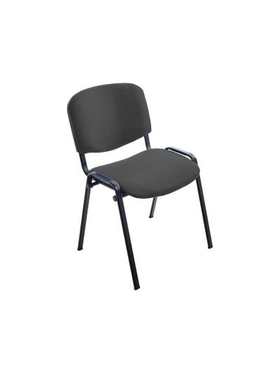 Silla rocada confidente estructura metalica tapizada en tela ignifuga negra 57x81x48 cm