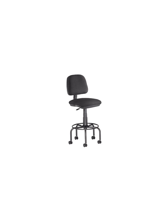 Taburete con respaldo rocada para mesa de dibujo negro regulable en altura hasta 725 mm tela ignifuga Taburete con respaldo rocada para mesa de dibujo negro regulable en altura hasta 725 mm tela ignifuga