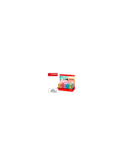 Rotulador stabilo boss fluorescente 70 pastel expositor de 45 unidades colores surtidos