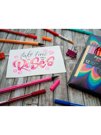 Rotulador stabilo acuarelable pen 68 estuche carton de 18 unidades colores surtidos