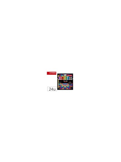 Rotulador stabilo acuarelable pen 68 arty line 1 mm estuche carton de 24 unidades colores surtidos