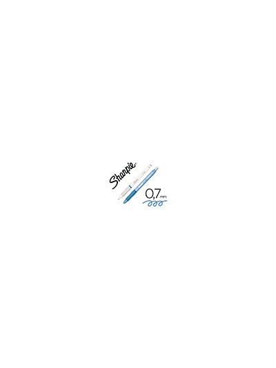 Boligrafo sharpie fashion retractil tinta gel azul 0,7 mm color azul hielo y blanco