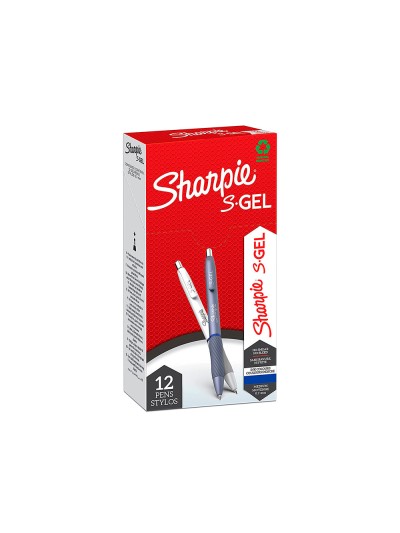 Boligrafo sharpie fashion retractil tinta gel azul 0,7 mm color azul hielo y blanco