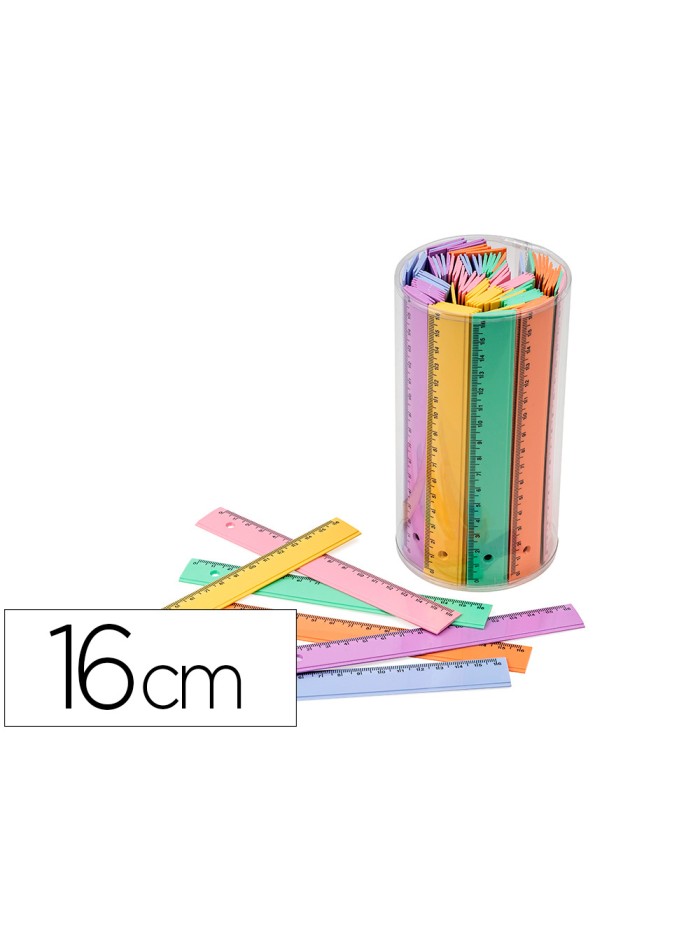 Regla faibo plastico 16 cm bote de 100 unidades colores surtidos Regla faibo plastico 16 cm bote de 100 unidades colores surtidos