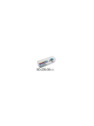 Organizador de sobremesa plasticforte transparente n 3 80x236x56 mm