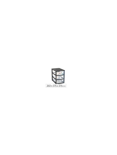Cajonera plastiforte ebro 3 cajones color negro 260x375x375 mm