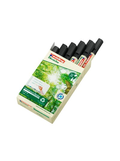 Rotulador edding 28 para pizarra blanca ecoline 90% reciclado color negro punta redonda 1,5-3 mm recargable