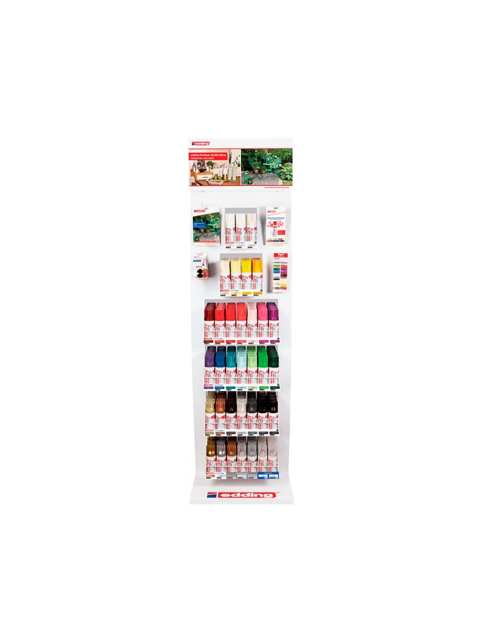 Pintura acrilica edding 5200 permanente spray bote 200 ml expositor de 24 unidades colores surtidos Pintura acrilica edding 5200 permanente spray bote 200 ml expositor de 24 unidades colores surtidos