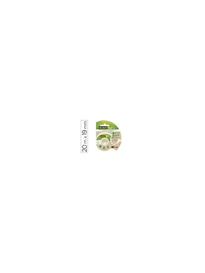 Cinta adhesiva scotch magic invisible 20 mt x 19 mm ecologica en miniportarrollo