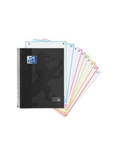 Cuaderno espiral oxford europeanbook 10 school classic tapa extradura din a4+ 150 hojas cuadro 5 mm