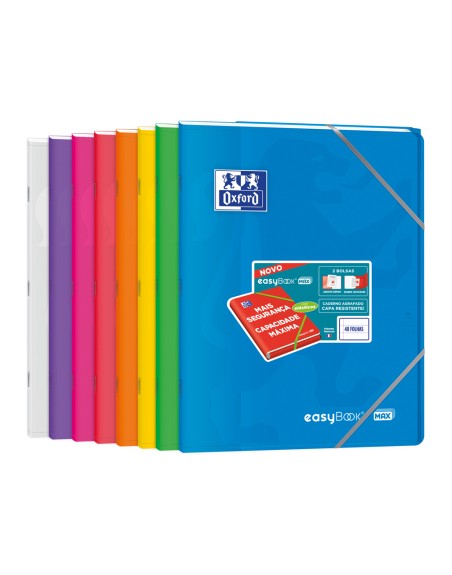 Libreta escolar oxford easybook tapa plastico din a4+ 48 hojas horizontal colores surtidos