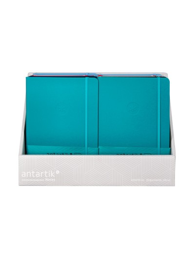 Cuaderno con gomilla antartik note tapa blanda expositor de 18 unidades surtidas