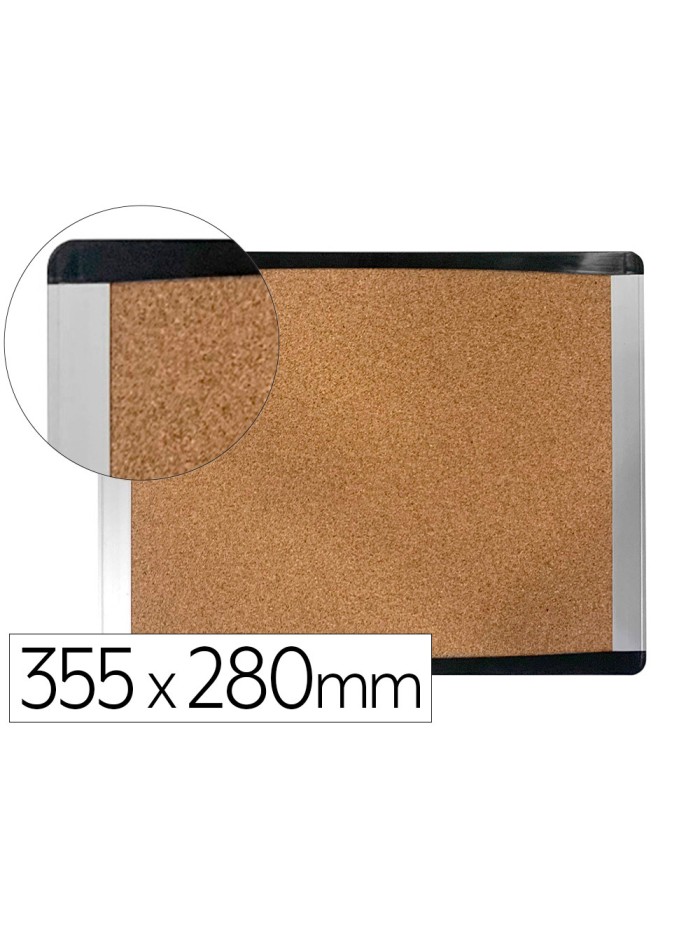 Pizarra corcho bi-office inka reciclado marco de aluminio y laterales plastico negro 355x280 mm Pizarra corcho bi-office inka reciclado marco de aluminio y laterales plastico negro 355x280 mm