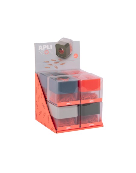 Portaclips apli neon expositor de 8 unidades colores surtidos