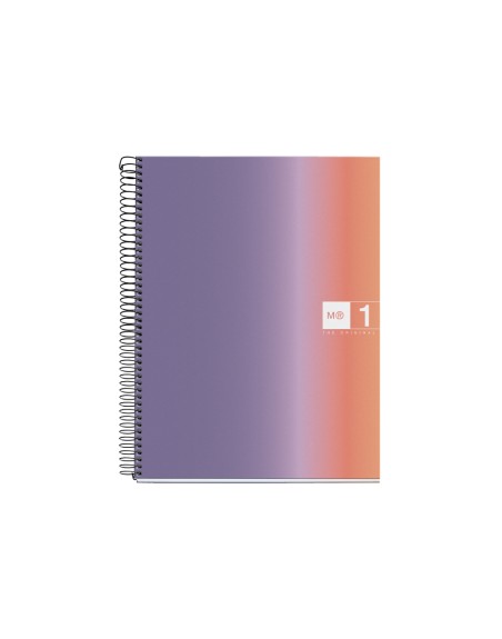 Cuaderno espiral miquelrius din a4 80 hojas 90 gr cuadro 5 mm tapa forrada aurora provence