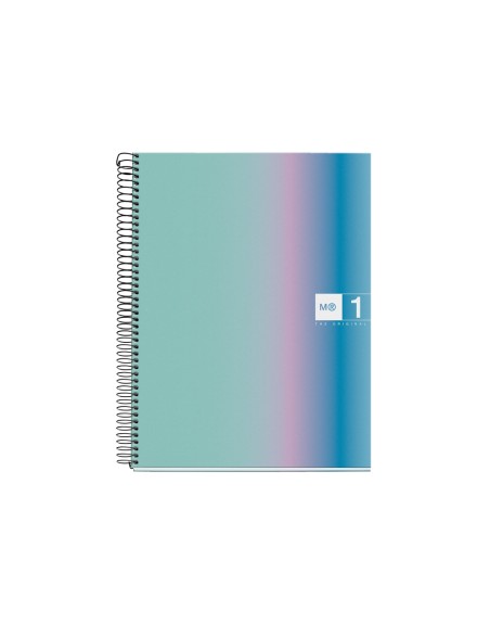 Cuaderno espiral miquelrius din a4 80 hojas 90 gr cuadro 5 mm tapa forrada aurora santorini