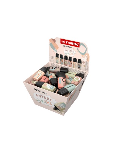 Rotulador stabilo boss fluorescente mini naturevibes expositor bombonera de 50 unidades colores surtidos