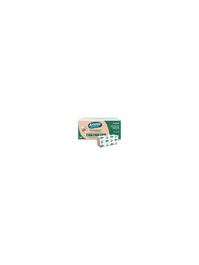 Toalla secamanos amoos professional naturally soft 2 capas pasta cruda 21x22 cm paquete de 200 unidades
