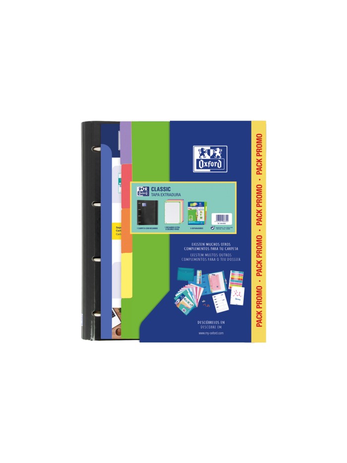 Carpeta con recambio oxford ebinder school din a4+ 4 anillas 35 mm recambio 80 h cuadro 5 mm + juego 5 Carpeta con recambio oxford ebinder school din a4+ 4 anillas 35 mm recambio 80 h cuadro 5 mm + juego 5