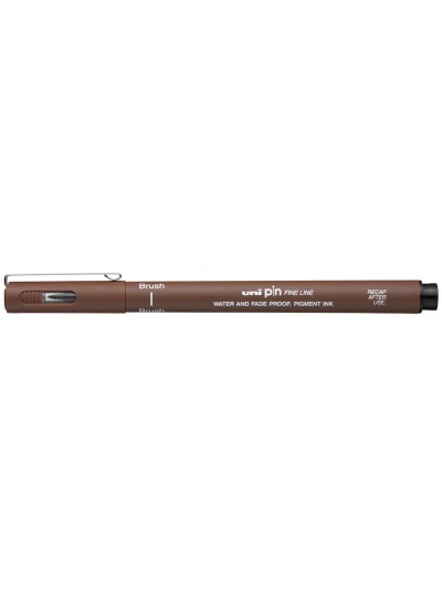 Rotulador uniball pin br-200 punta de pincel fino sepia