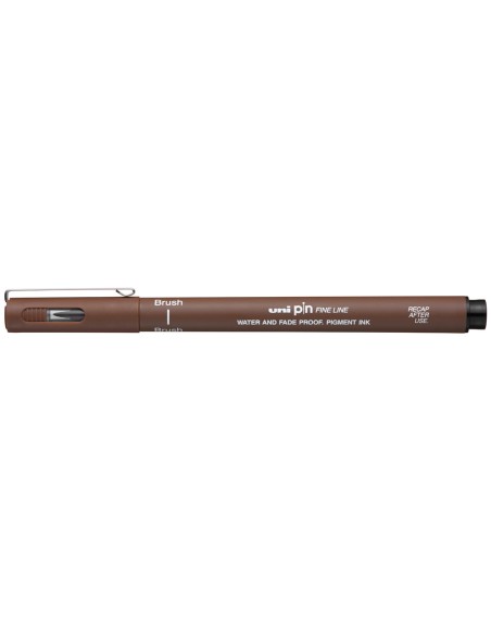 Rotulador uniball pin br-200 punta de pincel fino sepia