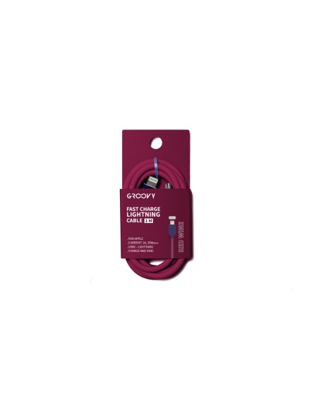 Cable groovy tipo c a apple lightning carga rapida longitud 1 mt color rojo