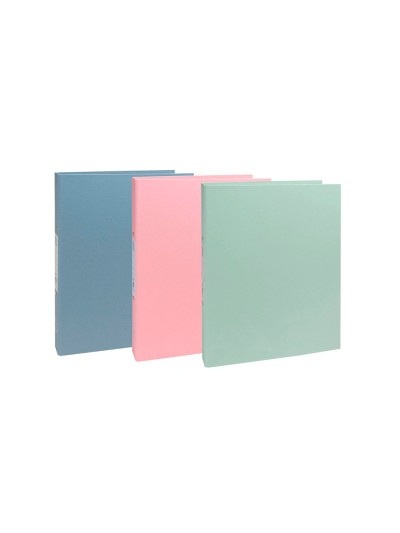 Carpeta de 2 anillas 30 mm redondas exacompta autentik din a4+ carton reciclado forrado colores surtidos