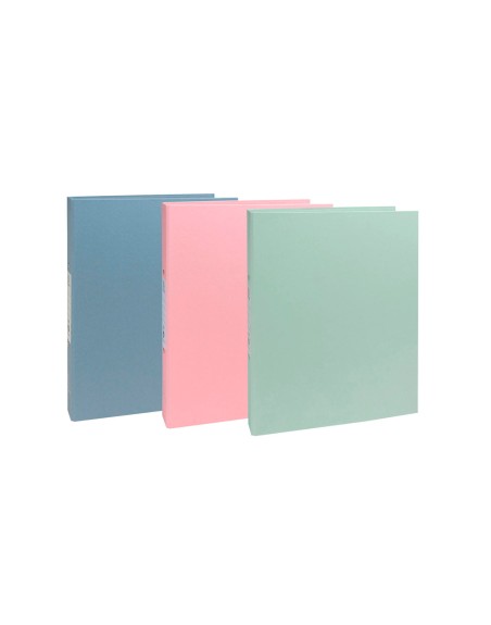 Carpeta de 4 anillas 30 mm redondas exacompta autentik din a4+ carton reciclado forrado colores surtidos