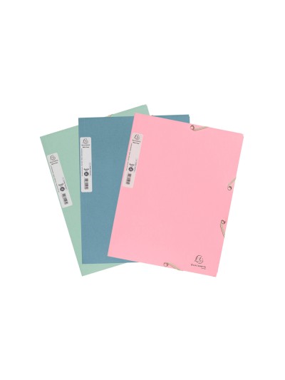 Carpeta exacompta autentik gomas carton reciclado tres solapas din a4+ pack de 6 colores surtidos