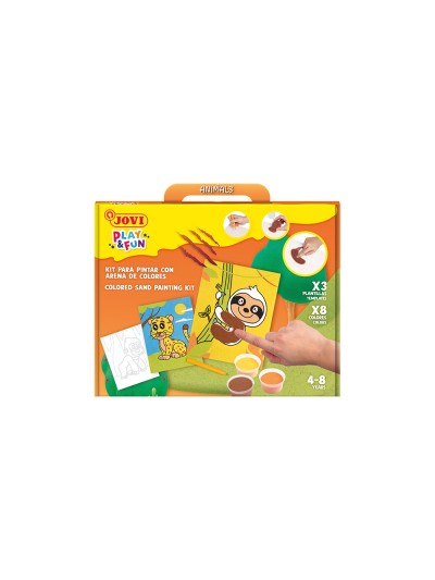 Juego jovi play&fun pinta con arena de colores animales terrestres