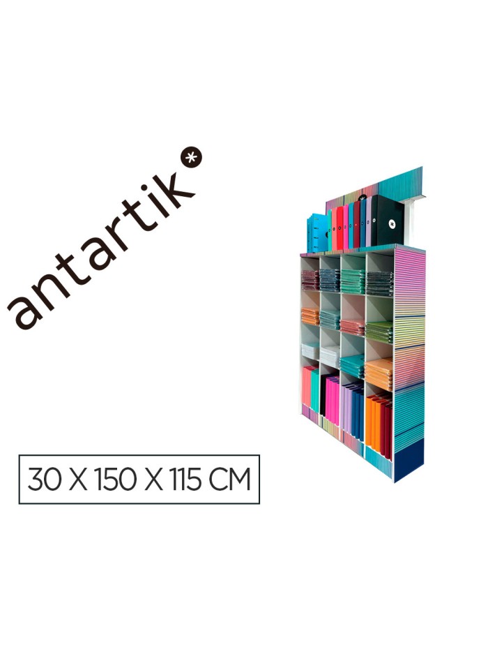 Cuaderno y carpeta antartik expositor de suelo carton con 169 unidades 30x150x115 cm Cuaderno y carpeta antartik expositor de suelo carton con 169 unidades 30x150x115 cm