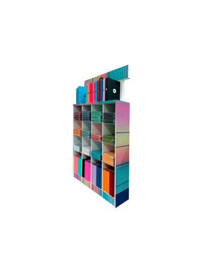 Cuaderno y carpeta antartik expositor de suelo carton con 169 unidades 30x150x115 cm