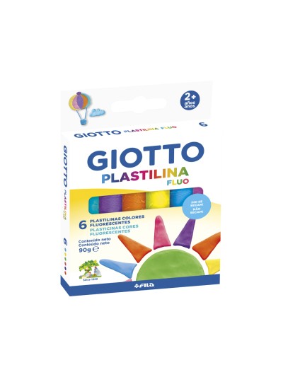 Plastilina giotto fluor caja de 6 unidades colores surtidos