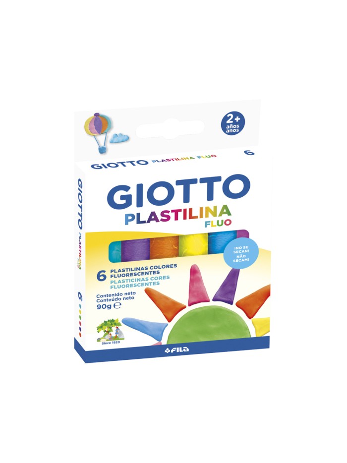 Plastilina giotto fluor caja de 6 unidades colores surtidos Plastilina giotto fluor caja de 6 unidades colores surtidos